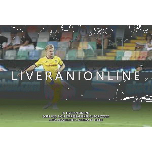 Martin Sonder Frese of Hellas Verona FC play the ball during Udinese Calcio FC vs Hellas Verona FC, 1° Serie A Enilive 2025-26 game at Bluenergy stadium in Udine (UD), Italy, on August 25, 2025. (Photo by Davide Casentini) AG ALDO LIVERANI SAS
