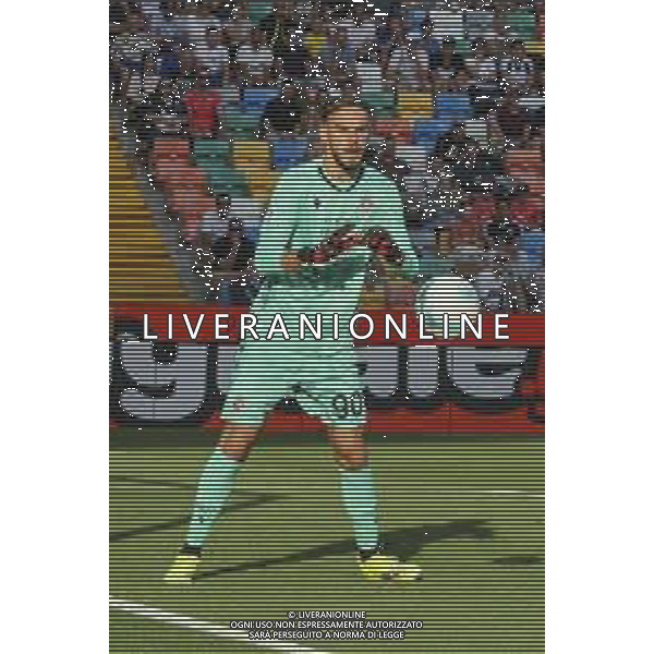 Răzvan Sergiu Sava of Udinese FC makes a save during Udinese Calcio FC vs Hellas Verona FC, 1° Serie A Enilive 2025-26 game at Bluenergy stadium in Udine (UD), Italy, on August 25, 2025. (Photo by Davide Casentini) AG ALDO LIVERANI SAS