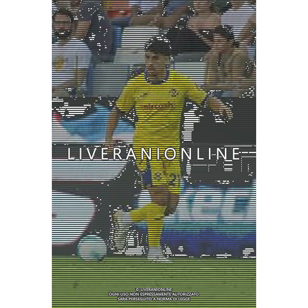 Abderrahman Harroui of Hellas Verona FC play the ball during Udinese Calcio FC vs Hellas Verona FC, 1° Serie A Enilive 2025-26 game at Bluenergy stadium in Udine (UD), Italy, on August 25, 2025. (Photo by Davide Casentini) AG ALDO LIVERANI SAS
