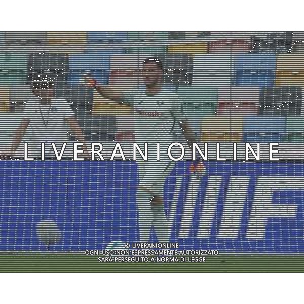 Lorenzo Montipò of Hellas Verona FC gestures during Udinese Calcio FC vs Hellas Verona FC, 1° Serie A Enilive 2025-26 game at Bluenergy stadium in Udine (UD), Italy, on August 25, 2025. (Photo by Davide Casentini) AG ALDO LIVERANI SAS