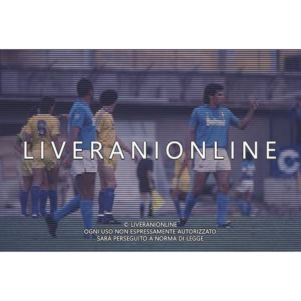 DIAP-RETROSPETTIVA ANTONIO CARECA CALCIATORE NELLA FOTO ANTONIO CARECA CON LA MAGLIA DEL NAPOLI CALCO AG ALDO LIVERANI SAS