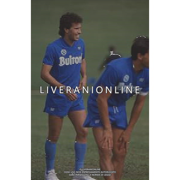 DIAP-RETROSPETTIVA ANTONIO CARECA CALCIATORE NELLA FOTO ANTONIO CARECA CON LA MAGLIA DEL NAPOLI CALCO AG ALDO LIVERANI SAS