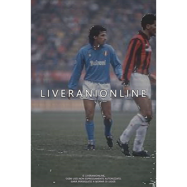 DIAP-RETROSPETTIVA ANTONIO CARECA CALCIATORE NELLA FOTO ANTONIO CARECA CON LA MAGLIA DEL NAPOLI CALCO AG ALDO LIVERANI SAS