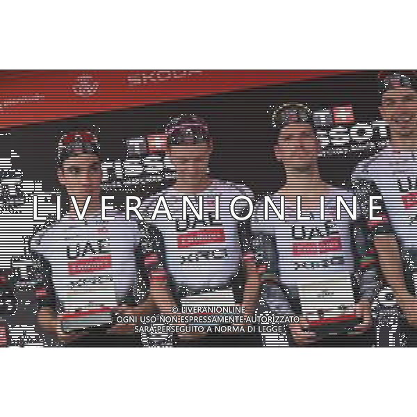 27-08-2025 Vuelta A Espana; Tappa 05 Figueres - Figueres; 2025, Uae Team Emirates - Xrg; Ayuso Pesquera, Juan; Almeida, Joao; Figueres; ©SIROTTI - AGENZIA ALDO LIVERANI SAS
