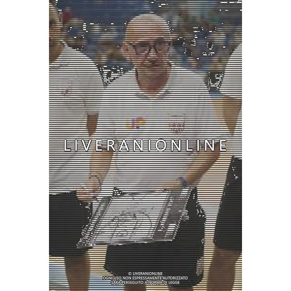 FAENZA 27 08 2025 RAGGISOLARS FAENZA-UP ANDREA COSTA BASKET IMOLA AMICHEVOLE SERIE B1 NELLA FOTO ALLENATORE UP ANDREA COSTA BASKET IMOLA LUCA DALMONTE ©SANNA - AGENZIA ALDO LIVERANI SAS