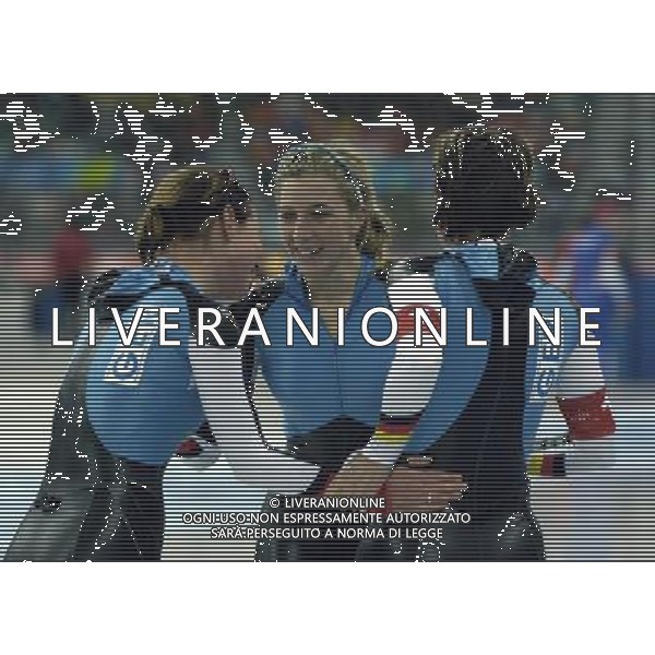 TORINO 16/02/2006 XX OLIMPIADI INVERNALI INSEGUIMENTO A SQUADRE SPEED SKATING NELLA FOTO lLA NAZIONALE TEDESCA FEMMINILE (ORO) PH GIGI ARCAINI/AG.ALDO LIVERANI