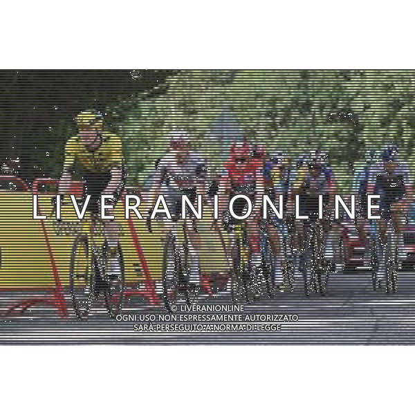 28-08-2025 Vuelta A Espana; Tappa 06 Olot - Pal; 2025, Visma - Lease A Bike; 2025, Uae Team Emirates - Xrg; 2025, Ineos Grenadiers; Jorgenson, Matteo; Vingegaard, Jonas; Almeida, Joao; Bernal Gomez, Arley; Pal; ©SIROTTI - AGENZIA ALDO LIVERANI SAS