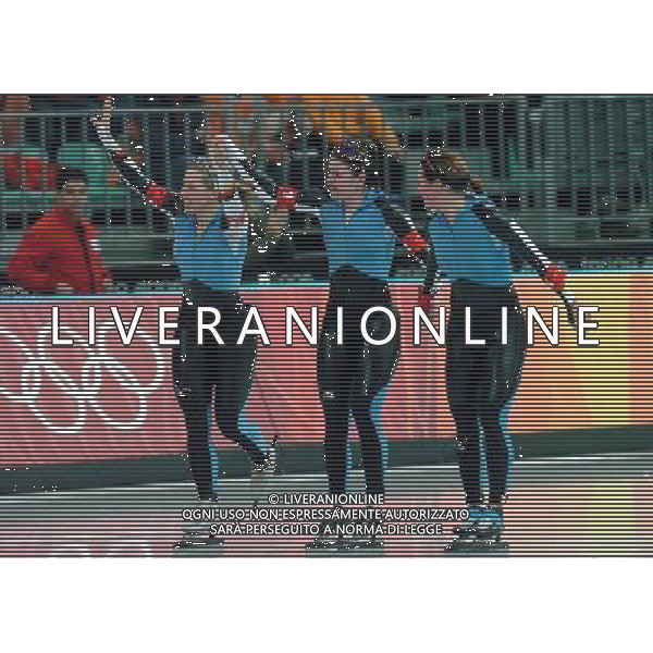 TORINO 16/02/2006 XX OLIMPIADI INVERNALI INSEGUIMENTO A SQUADRE SPEED SKATING NELLA FOTO LA NAZIONALE TEDESCA FEMMINILE PH GIGI ARCAINI/AG.ALDO LIVERANI
