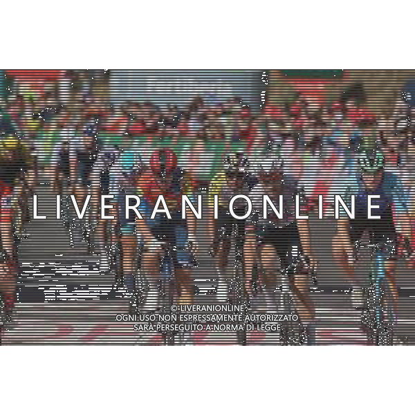 28-08-2025 Vuelta A Espana; Tappa 06 Olot - Pal; 2025, Uae Team Emirates - Xrg; 2025, Lidl - Trek; 2025, Ineos Grenadiers; Almeida, Joao; Ciccone, Giulio; Bernal Gomez, Arley; Pal; ©SIROTTI - AGENZIA ALDO LIVERANI SAS
