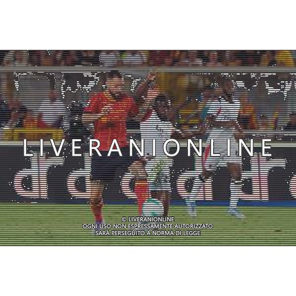 TVEM September 29, 2025 Lecce, Italy - US Lecce vs AC Milan - Italian soccer serie A 2024/25 - Via Del Mare Stadium. In the pic: Tete Morente of US Lecce in action against Fikayo Tomori of AC Milan ©TVEM Emmanuele Mastrodonato - AGENZIA ALDO LIVERANI SAS
