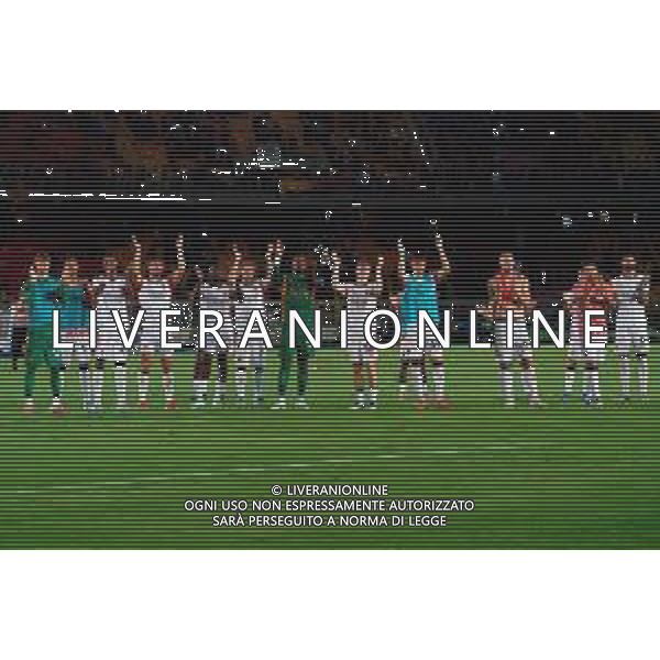TVEM September 29, 2025 Lecce, Italy - US Lecce vs AC Milan - Italian soccer serie A 2024/25 - Via Del Mare Stadium. In the pic: players of AC Milan celebrates the victory ©TVEM Matrodonato - AGENZIA ALDO LIVERANI SAS