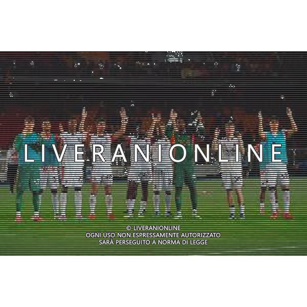 TVEM September 29, 2025 Lecce, Italy - US Lecce vs AC Milan - Italian soccer serie A 2024/25 - Via Del Mare Stadium. In the pic: players of AC Milan celebrates the victory ©TVEM Matrodonato - AGENZIA ALDO LIVERANI SAS