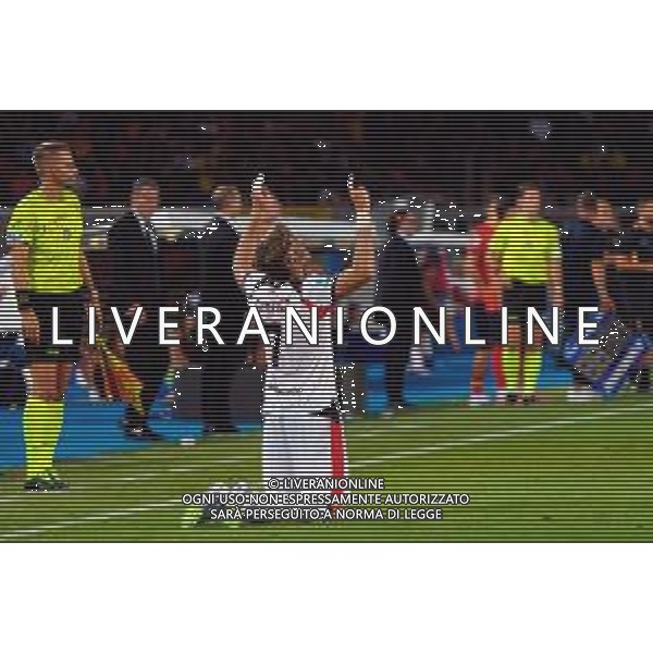 TVEM September 29, 2025 Lecce, Italy - US Lecce vs AC Milan - Italian soccer serie A 2024/25 - Via Del Mare Stadium. In the pic: Santiago Gimenez of AC Milan celebrates after scoring a goal ©TVEM Emmanuele Mastrodonato - AGENZIA ALDO LIVERANI SAS