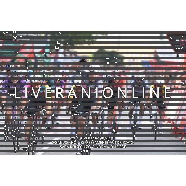 30-08-2025 Vuelta A Espana; Tappa 08 Monzon Templario - Zaragoza; 2025, Alpecin - Deceuninck; 2025, Lotto; Philipsen, Jasper; Viviani, Elia; Zaragoza; FOTO STEFANO SIROOTTI-AG ALDO LIVERANI SAS