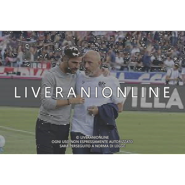 Cesc Fàbregas Head Coach of Como 1907 and Vincenzo Italiano Head Coach of Bologna FC during Bologna FC vs Como FC, 2° Serie A Enilive 2025-26 game at Renato Dall\'Ara stadium in Bologna (BO), Italy, on August 30, 2025. (Photo by Davide Casentini) AG ALDO LIVERANI SAS