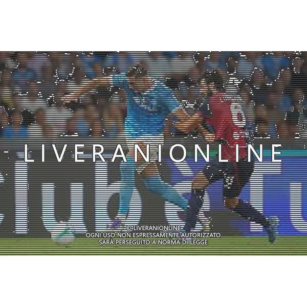 TVPM Napoli, Cagliari Nella foto: Lorenzo Lucca, Sebastiano Luperto Foto Mosca, Ag.Liverani- AGENZIA ALDO LIVERANI SAS -TVPM Napoli - Cagliari Campionato Calcio Serie A 30.08.2025.