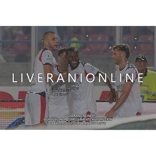 TVEM September 29, 2025 Lecce, Italy - US Lecce vs AC Milan - Italian soccer serie A 2024/25 - Via Del Mare Stadium. In the pic: Christian Pulisic of AC Milan celebrates after scoring a goal with teammates foto emmanuele mastrodonato-ag aldo liverani sas