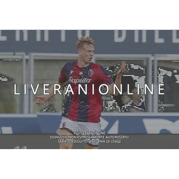 Torbjorn Lysaker Heggem of Bologna FC gestures during Bologna FC vs Como FC, 2° Serie A Enilive 2025-26 game at Renato Dall\'Ara stadium in Bologna (BO), Italy, on August 30, 2025. (Photo by Davide Casentini)- AGENZIA ALDO LIVERANI SAS