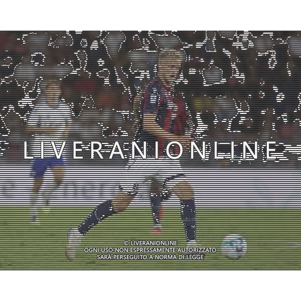 Jens Odgaard of Bologna FC play the ball during Bologna FC vs Como FC, 2° Serie A Enilive 2025-26 game at Renato Dall\'Ara stadium in Bologna (BO), Italy, on August 30, 2025. (Photo by Davide Casentini)- AGENZIA ALDO LIVERANI SAS