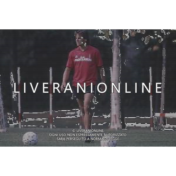 DIAP-RETROSPETTIVA CHRISTIAN LANTIGNOTTI CALCIATORE NELLA FOTO CHRISTIAN LANTIGNOTTI CON LA MAGLIA DEL MILAN NELL\'ANNO 1988-1989 AG ALDO LIVERANI SAS