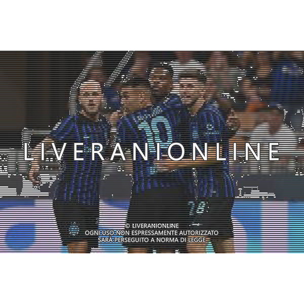 Inter vs Udinese nella foto giocatori Inter esultanza dopo il gol dell\'1 a 0 Milano 31-08-2025 Stadio Giuseppe Meazza - San Siro Inter vs Udinese Campionato Serie A Enilive - 2a giornata foto Roberto Garavaglia/Agenzia Aldo Liverani sas