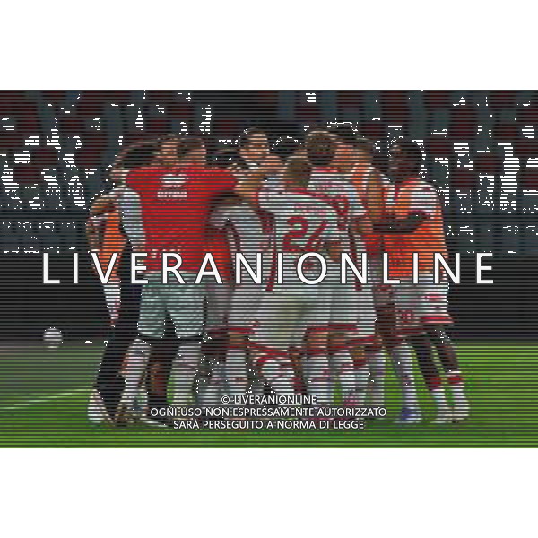 TVEM 31-08-2025 Bari, Italy - bari-monza - San Nicola Stadium. In the pic: Gabriele Moncini of SSC Bari celebrates after scoring a goal with teammates foto emmanuele mastrodonato-ag aldo liverani sas