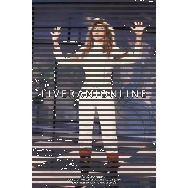 DIAP-RETROSPETTIVA MARINA OCCHIENA CANTANTE NELLA FOTO MARINA OCCHIENA OSPITE DELLA TRASMISSIONE TELEVISIVA “CIPRIA“NELL\'ANNO 1983  FOTO ENRICO LIVERANI-AG ALDO LIVERANI SAS