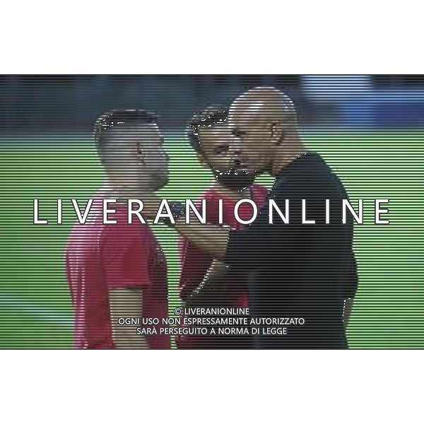 IMOLA 31 08 2025 COPPA ITALIA SERIE D IMOLESE CALCIO-SAN MARINO 1-0 NELLA FOTO ALLENATORE DELL\'IMOLESE CALCIO IVAN MARCELO POTEPAN CON I SUOI COLLABORATORI FOTO GIANNI SANNA-AG ALDO LIVERANI SAS