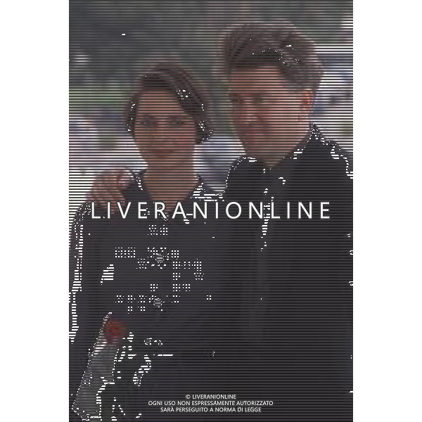 DIAP-RETROSPETTIVA ISABELLA ROSSELLINI ATTRICE NELLA FOTO ISABELLA ROSSELLINI CON DAVID LYNCH A CANNES NELL\'ANNO 1990 AG ALDO LIVERANI SAS