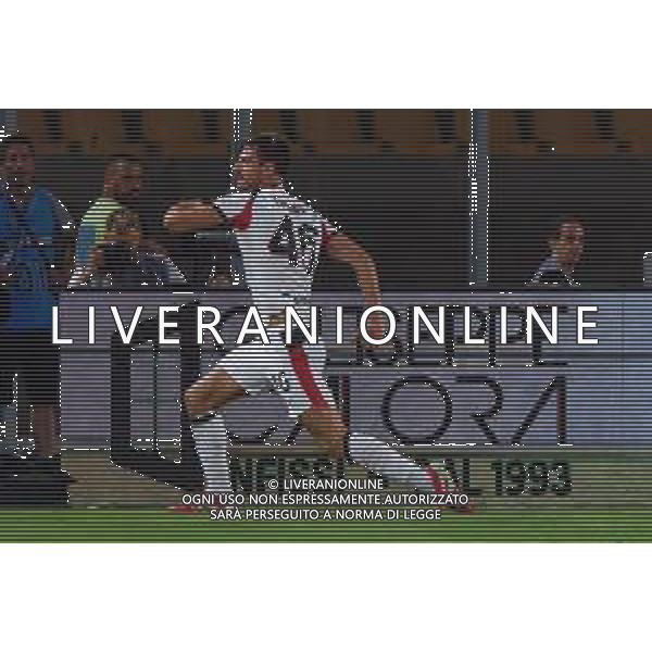 TVEM September 29, 2025 Lecce, Italy - US Lecce vs AC Milan - Italian soccer serie A 2024/25 - Via Del Mare Stadium. In the pic: Matteo Gabbia of AC Milan celebrates after scoring a goal that was after disallowed FOTO EMMANUELE MASTRODONATO-AG ALDO LIVERANI SAS