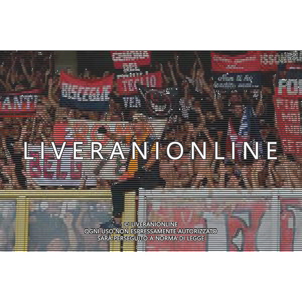 TVEM September 29, 2025 Lecce, Italy - US Lecce vs AC Milan - Italian soccer serie A 2024/25 - Via Del Mare Stadium. In the pic: Giancarlo Capelli ultras Milan, known as il Barone, and the AC Milan fans FOTO EMMANUELE MASTRODONATO-AG ALDO LIVERANI SAS