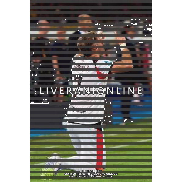 TVEM September 29, 2025 Lecce, Italy - US Lecce vs AC Milan - Italian soccer serie A 2024/25 - Via Del Mare Stadium. In the pic: Santiago Gimenez of AC Milan celebrates after scoring a goal that was after disallowed FOTO EMMANUELE MASTRODONATO-AG ALDO LIVERANI SAS