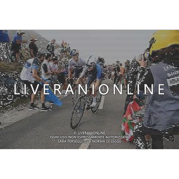 05-09-2025 Vuelta A Espana; Tappa 13 Cabezon De La Sal - Alto De L\'angliru; 2025, Israel - Premier Tech; 2025, Red Bull - Bora Hansgrohe; Riccitello, Matthew; Pellizzari, Giulio; Alto De L\'angliru;