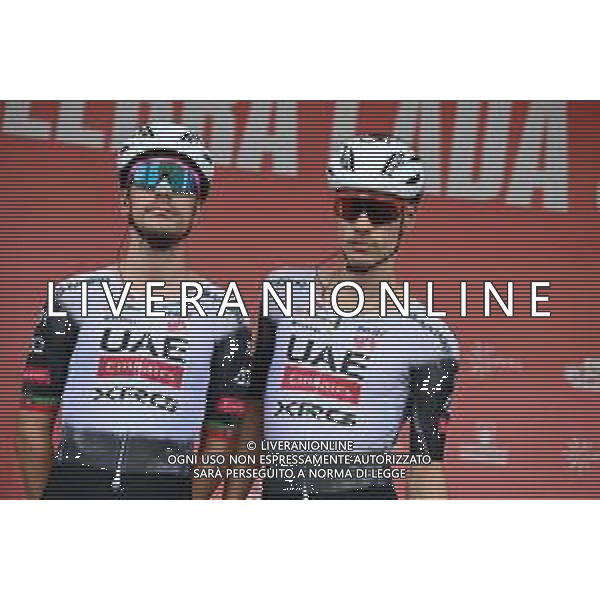 07-09-2025 Vuelta A Espana; Tappa 15 Vegadeo - Monforte De Lemos; 2025, Uae Team Emirates - Xrg; Ayuso Pesquera, Juan; Almeida, Joao; Vegadeo; ©SIROTTI - AGENZIA ALDO LIVERANI SAS