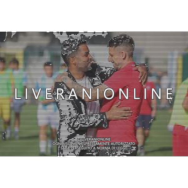 TVRCOR – Giana Erminio vs Pro Patria – 3a giornata Campionato Calcio Serie C Lega Pro – Gorgonzola (MI) 07-09-2025 Stadio Comunale Città di Gorgonzola nella foto Allenatore Leandro Greco (Pro Patria) e allenatore Vinicio Espinal (Giana Erminio) FOTO ROBERTA CORRADIN-AG ALDO LIVERANI SAS