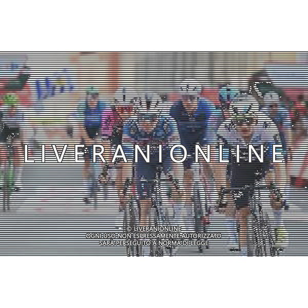 07-09-2025 Vuelta A Espana; Tappa 15 Vegadeo - Monforte De Lemos; 2025, Soudal - Quick Step; 2025, Movistar; Garofoli, Gianmarco; Canal, Carlos; Monforte De Lemos; ©SIROTTI - AGENZIA ALDO LIVERANI SAS