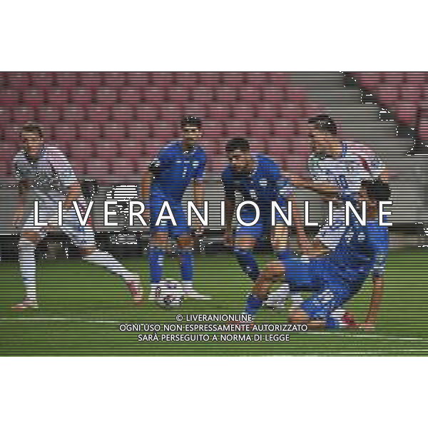 TVRG Israele vs Italia nella foto Giacomo Raspadori (Italia) segna il gol del 4 a 2 Debrecen (HUN) 08-09-2025 Nagyerdei Stadion Israele vs Italia Qualificazioni Mondiali 2026 Gruppo I - 6a giornata foto Roberto Garavaglia/Agenzia Aldo Liverani sas
