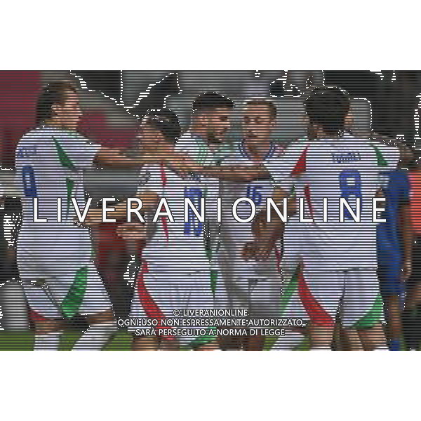 TVRG Israele vs Italia nella foto giocatori Italia esultanza dopo il gol del 4 a 2 Debrecen (HUN) 08-09-2025 Nagyerdei Stadion Israele vs Italia Qualificazioni Mondiali 2026 Gruppo I - 6a giornata foto Roberto Garavaglia/Agenzia Aldo Liverani sas