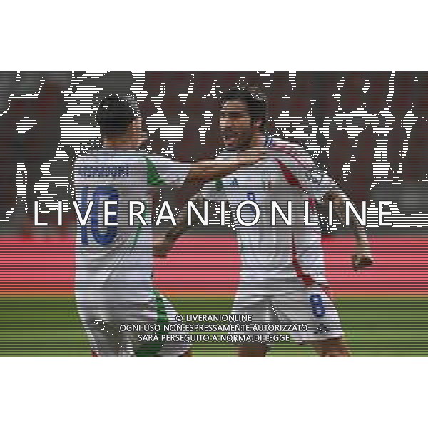 TVRG Israele vs Italia nella foto Giacomo Raspadori (Italia) e Sandro Tonali (Italia) esultanza dopo il gol del 5 a 4 Debrecen (HUN) 08-09-2025 Nagyerdei Stadion Israele vs Italia Qualificazioni Mondiali 2026 Gruppo I - 6a giornata foto Roberto Garavaglia/Agenzia Aldo Liverani sas