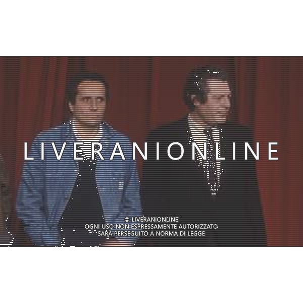 DIAP-RETROSPETTIVA MARCELLO MASTROIANNI ATTORE NELLA FOTO MARCELLO MASTROIANNI CON MARCO BELLOCCHIO A CANNES NELL\'ANNO 1984 AG ALDO LIVERANI SAS