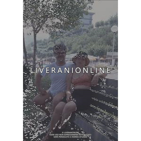 DIAP-RETROSPETTIVA PATRZIO ROVERSI CONDUTTORE TELEVISIVO NELLA FOTO PATRIZIO ROVERSI CON SYUSY BLADY NELL\'ANNO 1989 AG ALDO LIVERANI SAS 