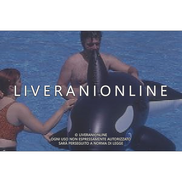 DIAP-RETROSPETTIVA PATRZIO ROVERSI CONDUTTORE TELEVISIVO NELLA FOTO PATRIZIO ROVERSI CON SYUSY BLADY NELL\'ANNO 1989 AG ALDO LIVERANI SAS 