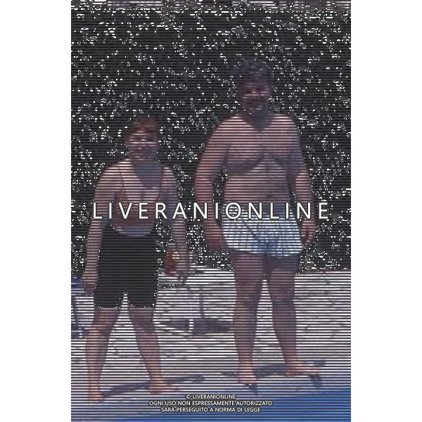 DIAP-RETROSPETTIVA PATRZIO ROVERSI CONDUTTORE TELEVISIVO NELLA FOTO PATRIZIO ROVERSI CON SYUSY BLADY NELL\'ANNO 1989 AG ALDO LIVERANI SAS 