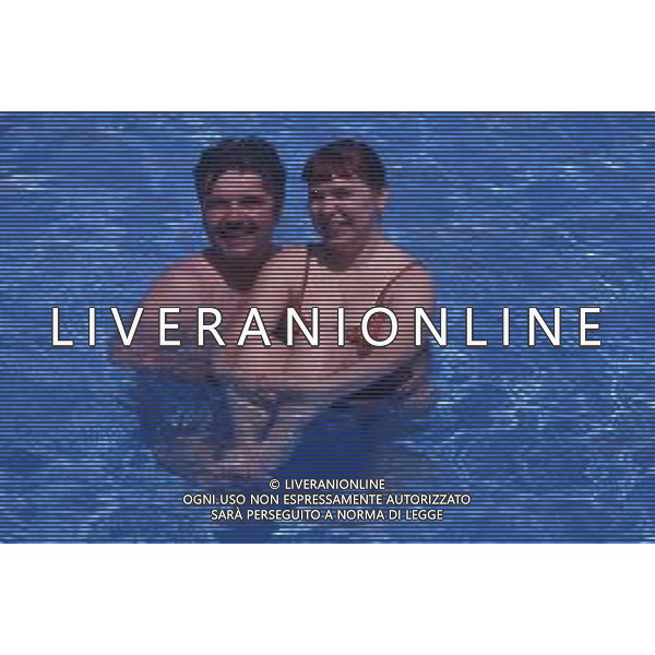 DIAP-RETROSPETTIVA PATRZIO ROVERSI CONDUTTORE TELEVISIVO NELLA FOTO PATRIZIO ROVERSI CON SYUSY BLADY NELL\'ANNO 1989 AG ALDO LIVERANI SAS 