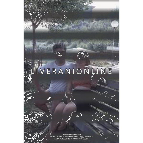 DIAP-RETROSPETTIVA PATRZIO ROVERSI CONDUTTORE TELEVISIVO NELLA FOTO PATRIZIO ROVERSI CON SYUSY BLADY NELL\'ANNO 1989 AG ALDO LIVERANI SAS 