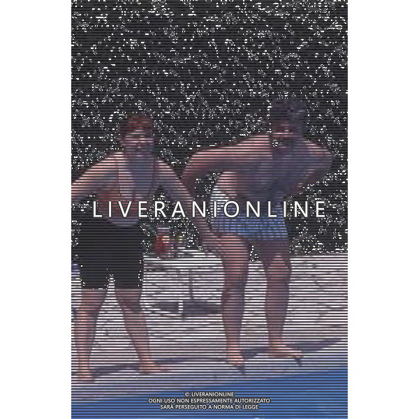 DIAP-RETROSPETTIVA PATRZIO ROVERSI CONDUTTORE TELEVISIVO NELLA FOTO PATRIZIO ROVERSI CON SYUSY BLADY NELL\'ANNO 1989 AG ALDO LIVERANI SAS 