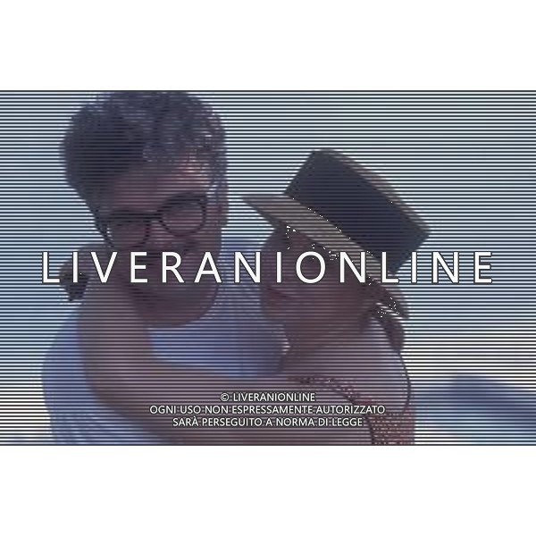 DIAP-RETROSPETTIVA PATRZIO ROVERSI CONDUTTORE TELEVISIVO NELLA FOTO PATRIZIO ROVERSI CON SYUSY BLADY NELL\'ANNO 1989 AG ALDO LIVERANI SAS 