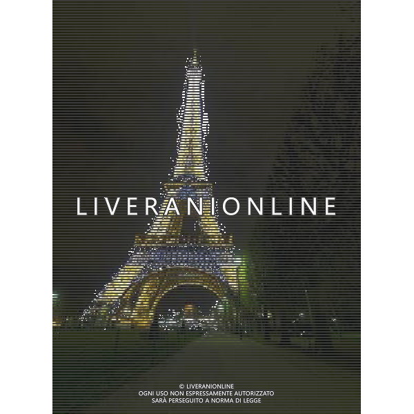 PARIGI 2005 NELLA FOTO LA TORRE EIFFEL NOTTURNA AGENZIA ALDO LIVERANI