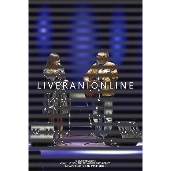 Roma 10 Settembre 2025 Michela Giroud in ‘Mi hanno gettata in mezzo ai lupi e non ne sono uscita capobranco’ Live alla Cavea dell\'Auditorium Parco della Musica di Roma. Nella foto: Michela Giraud, Dario Brunori Foto Credit: Andrea Bracaglia- AGENZIA ALDO LIVERANI SAS
