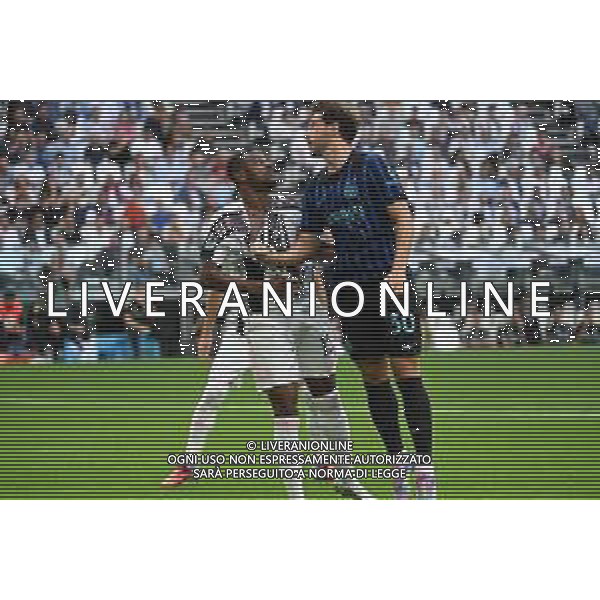 TVPG Juventus FC vs FC Inter nella foto Pierre Kalulu (Juventus FC) a contrasto con Carlos Augusto (Fc Inter) 13-09-2025 Allianz Stadium, Torino (ITA) - Terza Giornata Serie A EniLive 2025/26 ©TVPG Pasquale Golia - AGENZIA ALDO LIVERANI SAS